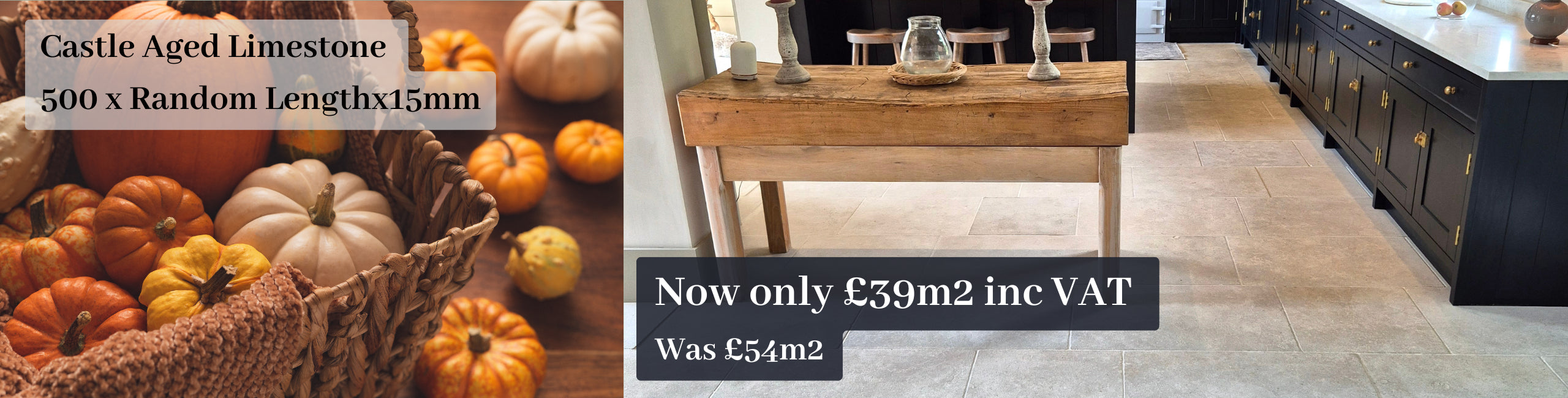 Castle Aged Limestone Banner - Was £54, now £44/m2