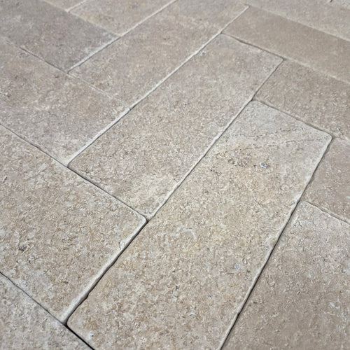 Natural Stone Online - Limestone Garrowby Premium Antiqued Limestone - Herringbone