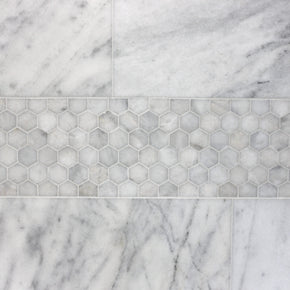 Natural Stone Online - Mosaics Citadel Bianco Marble Hexagon Mosaic